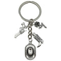 Western Cowboy Charm Keychains Featuring Silver Boot Across 30 Pictured Variations view 7