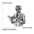 Teacher ABC Book Figure Brooch Gold Silver Antique Metal Pin view 7