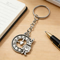 Silver Tone Rabbit Clock Split Ring Keychain and Attached Hardware view 4