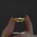 Gold Tone Slim Textured Band And Clear Square Stone Ring view 4