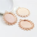 Ornate Oval Pendant Bezel Trays in Seven Finish Styles view 10