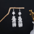 Eighty-Two Silver Tone Ethnic Fringe and Tassel Earrings view 7