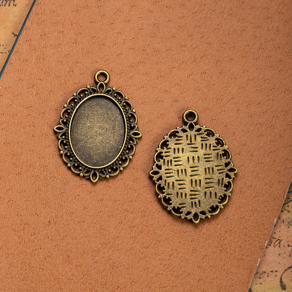 30x22mm Oval Cabochon Tray Pendant with 13x18mm Bezel Setting