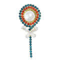 Crystal Lollipop Brooch With Decorative Crystal And Enamel Details view 1