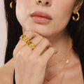 Stainless Steel Twisted Open Band Ring Chunky Gold Or Steel Tone view 4