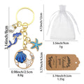 Blue Mermaid Starfish Shell Keychain With Pearl-Like Beads view 2