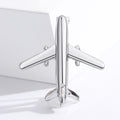 Polished Airplane Brooch in Four Metal Finishes Decorative Lapel Pin view 4