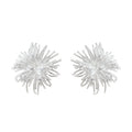 Silver Jellyfish Starburst Filigree Zircon Stud Earrings view 5
