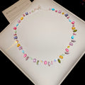 Multicolor Geometric Crystal Necklace Bracelet Earrings view 7