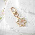 Snowflake Resin Dried Flower Keychains Gold Clasp Four Styles view 2