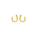 Gold Geometric Angular U-Shape Metal Stud Earrings Pair view 5