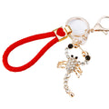 Crystal Scorpion Keychains in Plain Red Loop and Black Loop Options view 5