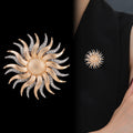 Gold Tone Sunflower Crystal Metal Brooch Pin 5.5 cm view 4