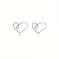 Minimal Wire Heart Hook Earrings in Four Metal Tones view 8