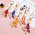 Mixed Patterned Tassel and Multicolor Jeweled Butterfly Keychains in Sixteen Styles view 2