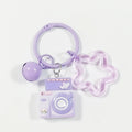 Colorful Camera, Bell and Clear Star Split-Ring Keychains in Five Colors view 6