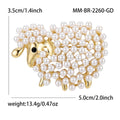Clustered Pearl Sheep Metal Brooch in Three Finishes view 8