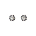 Purple Enamel Round Pearl Flower Stud Earrings Pair view 5