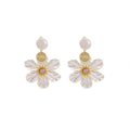 Iridescent Clear Petal Flower Pearl Look Stud Earrings view 5