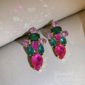 Multicolor Crystal Cluster Statement Earrings Fashion Jewelry Accessories view 1