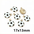 Black and White Soccer Ball Pendant Charms in Six Sizes view 6