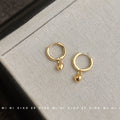 Gold Mini Huggie Hoop Small Heart Dangle Earrings Pair view 1