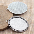 Oval Cabochon Settings in Two Antique Metal Finishes view 5