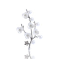 Shell Plum Blossom Pearl Branch Brooch Silver Gold Tone Pin view 2