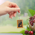 Framed Black Cat Acrylic Keychain With Lobster Clasp, Two Options view 3