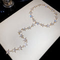 Crystal Star Lariat Necklaces in Gold and Silver Tone view 1