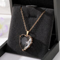 Gold Tone Faceted Heart Crystal Pendant Necklaces in Eight Colors view 2