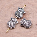 Antique Silver Owl Small Hole Metal Bead for Jewelry Making view 2
