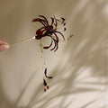 Red Or Blue Spider Lily Hair Stick With Long Petal Chain Tassels view 6