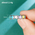 Silver Tone Multicolor Enamel Star Band Finger Ring view 5