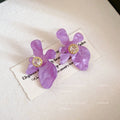 Translucent Resin Flower Stud Earrings In Three Colors view 4