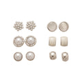 Pearl Metal Stud Earring Multi Pair Silver Gold Sets view 5