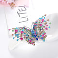Pink Silver Tone Butterfly Crystal Metal Brooch Pin view 4