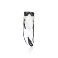 Black and White Stretching Cat Brooch With Pink Ears view 1