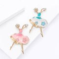 Dancing Ballerina Enamel Brooch in Pink or Turquoise view 4