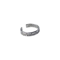 Silver Open Adjustable Weekday Engraved Band Ring Metal view 5