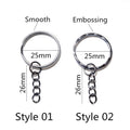 Round Key Rings with Short Link Chains in Assorted Finishes view 2