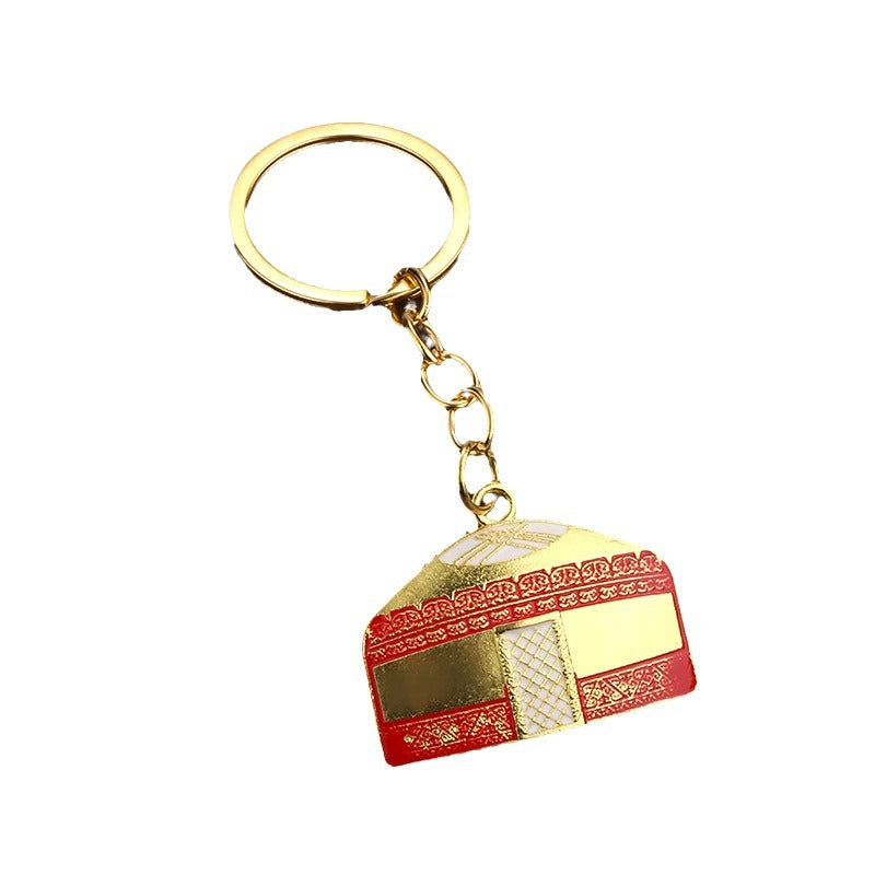 Kazakh Yurt Souvenir Alloy Keychain Charm