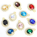 Oval Faceted Glass Jewelry Components For DIY Earrings And Bracelets Charms view 4