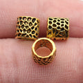 Openwork Mesh Tube Large-Hole Beads in Two Antique Finishes view 3
