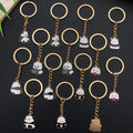 Bamboo, Apple and Flower Panda Enamel Keychains, 6 Poses view 3