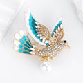 Dove Crystal Enamel Metal Brooch Pin for Jackets and Lapels view 5