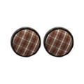 Round Plaid Fabric Stud Earrings In Four Colors Jewelry Design view 5
