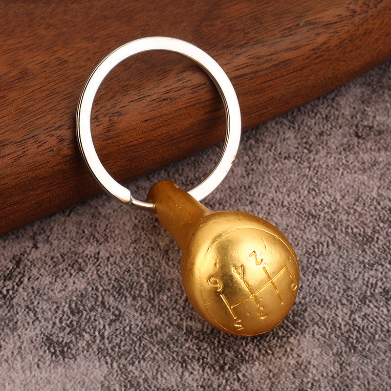 Mini Gear Shift Metal Keychain, Realistic Car Shifter Key Ring Charm