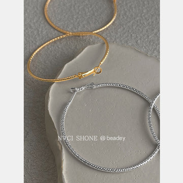 Textured Round Hoop Earrings In Gold Silver And Four Sizes