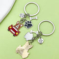 Metal Dog Keychains With Paw, Bone And Heart Charms, 5 Styles view 4